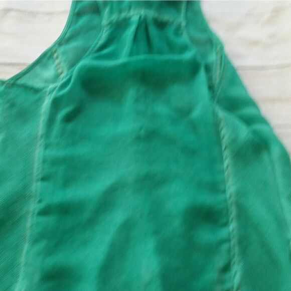 Free People Xs green sheer  sleeveless top - Picture 2 of 5